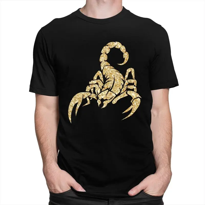 Sparkly Scorpion T Shirts 100% Cotton Tee Tops Summer Round Neck Tshirt Casual Short Sleeve Men Women Birthday Gift
