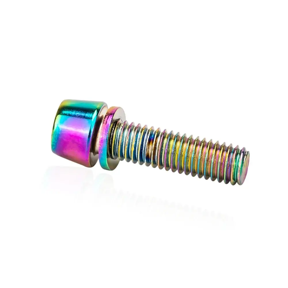 ZTTO Bicycle Rustproof Steel Stem Screw Colorful Rainbow Bolt Thread M5x18mm 5mm Screw Allen Bolt Hexagon Socket