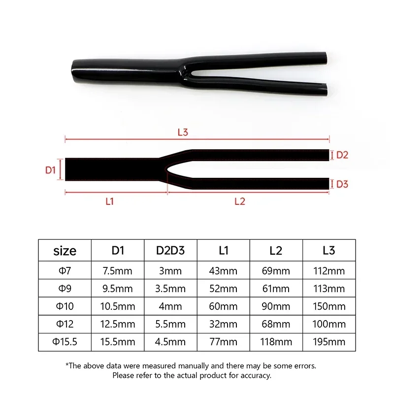 1-10pcs Y-shaped PVC Sleeve 7mm 9mm 10mm12mm15.5mm No-Shrinkable Y Splitter Pant Boot DIY Speaker Audio Cable Pants Accessory