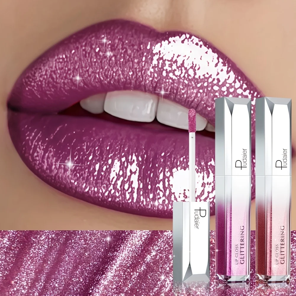 3-Pack Metallic Diamond Lip Gloss | Vibrant Shine, Smooth Hydration & Long-Lasting Sparkle | High-Impact Lip Combo