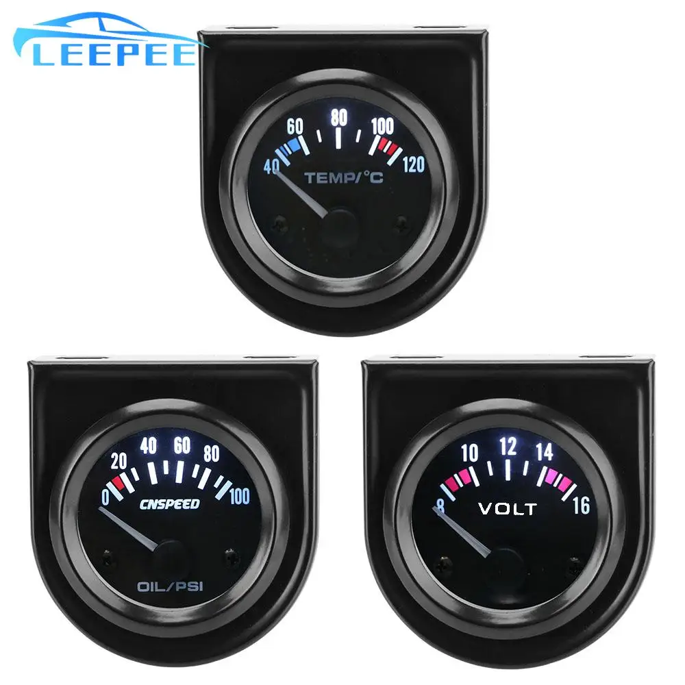 

2" 52mm 12V Automobile Vehicle Meter Universal 0-100PSI Oil Pressure Gauge Voltmeter Water Temperature Meter