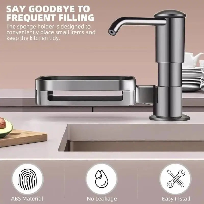 Stainless Steel Sink Soap Dispenser With Smooth Press Pump Universal Fit For Kitchen Bathroom Daily Use