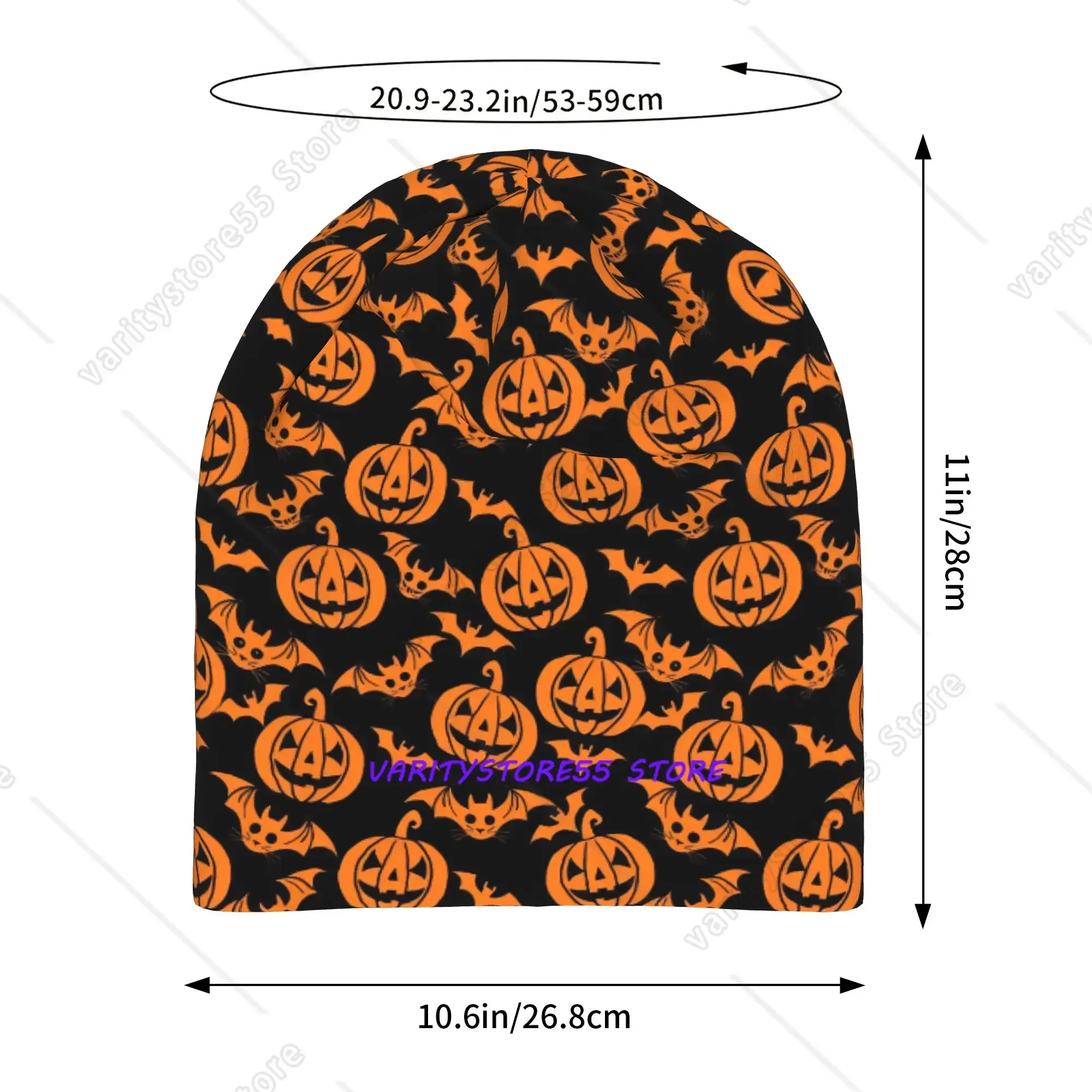 Halloween Ghost Pumpkin Spooky Trick Or Treat Witch Skull Cap Beanie Breathable  Gym Workout Hat for Men Women