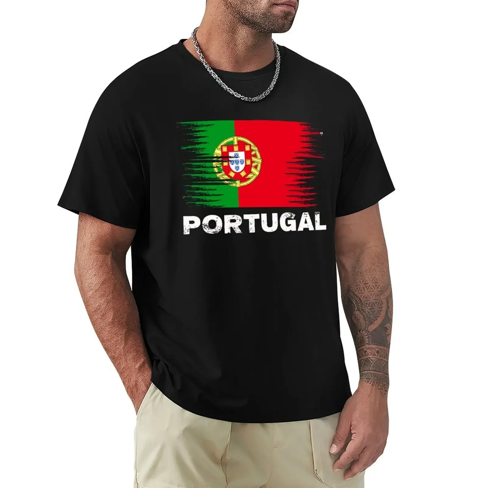 Funnys men clothes Portugal - Portuguese Flag Art Sports Soccer Football T-Shirt boys animal print oversized graphic harajuku