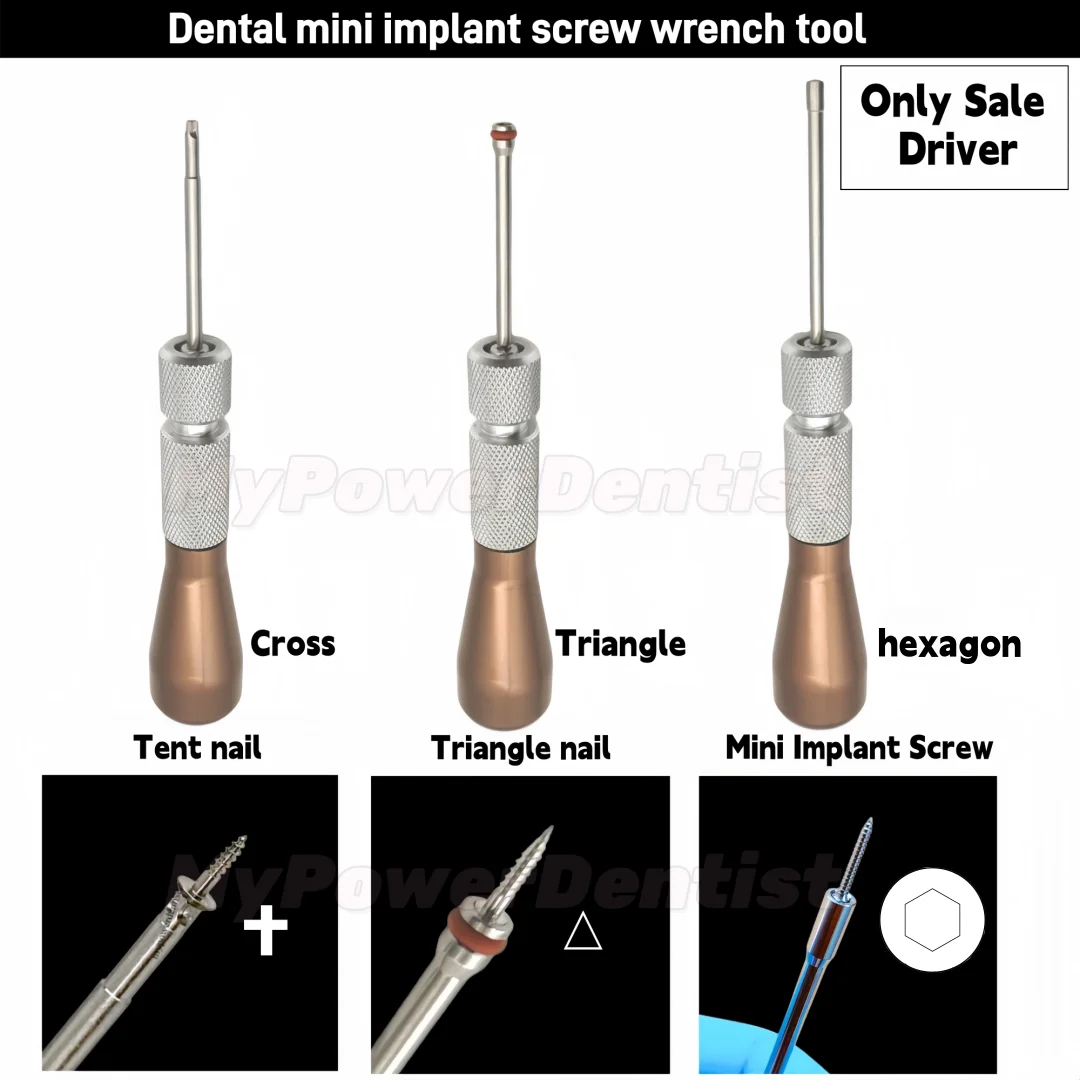 

Dental Mini Implant Screw Wrench Tool Screwdriver Tent Nail/Cross/Triangle Wrench Dental Handle Instrument