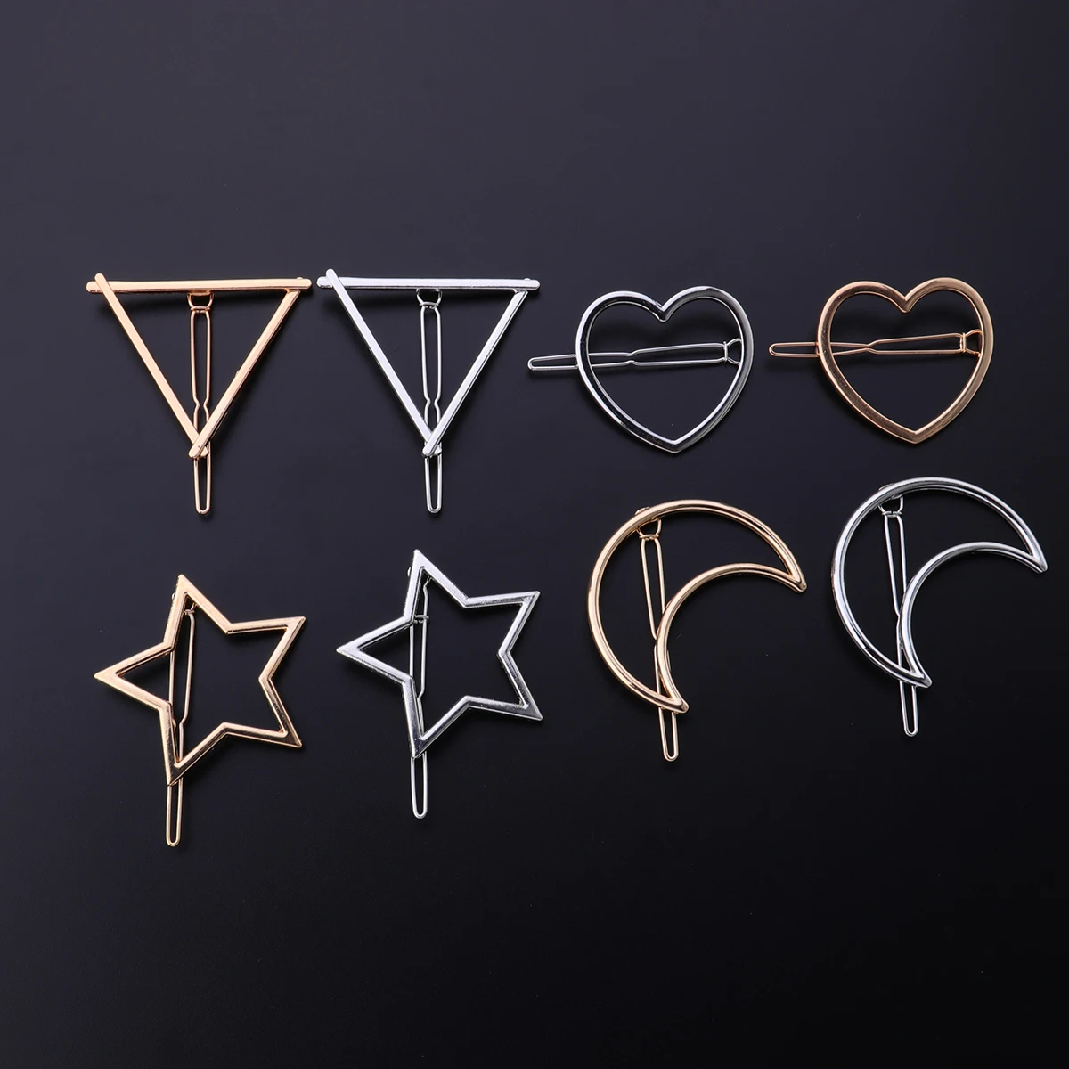 

8pcs Geometric Hair Clips Sparkly Alloy Barrettes Woman Bobby Pins Brown Elegant Hair naments Stylish Accessories