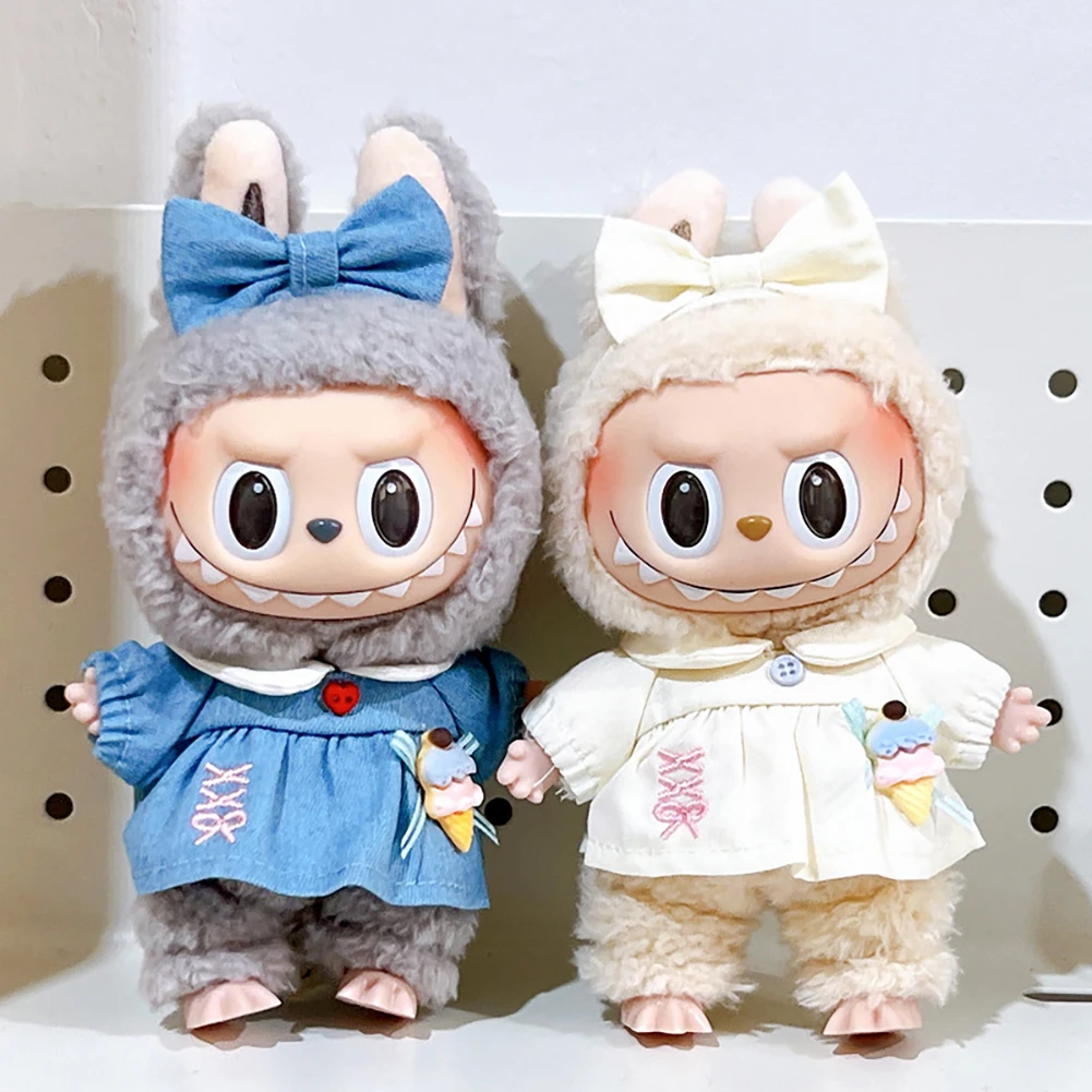 17cm Mini Plush Doll'S Clothes Outfit Accessories For Korea Kpop Exo Labubu Idol Dolls Ice cream set Clothing Gift