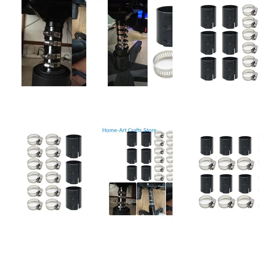 Y3NA 18pcs Office Chair Cylinder Repair Set Includes 12 Metal Hose Clamps Daily Use
