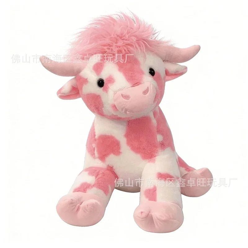 

Pink Highland Cow Plush Stuffed Toy Cute Romantic Valentines Day Gift For Couples Women Kids Home Table Centerpiece Office Desk