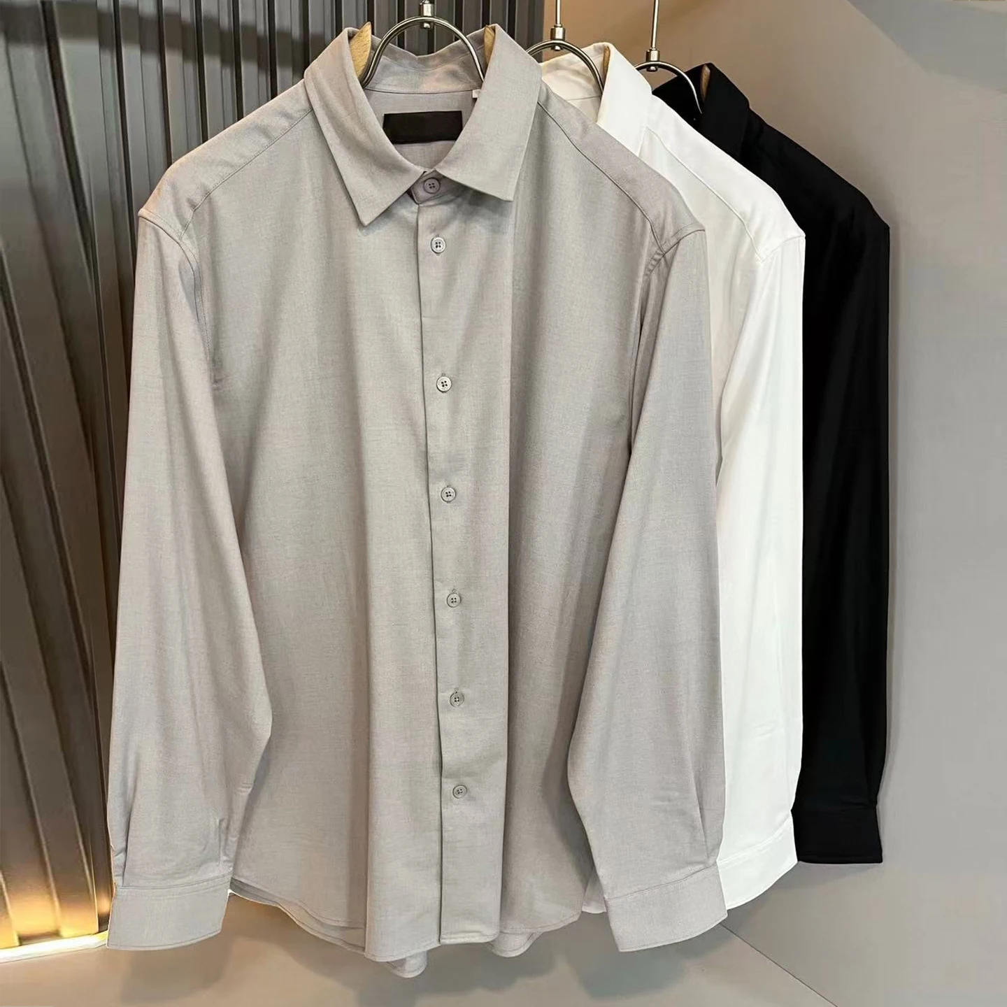 

LP 25aw Simple Casual Men's No-Iron Shirt