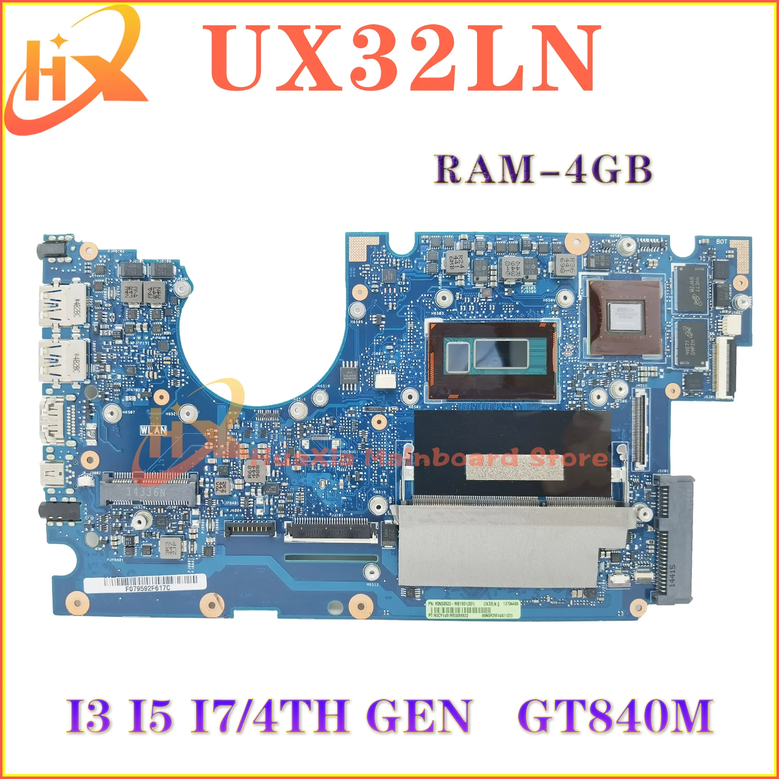 

KEFU UX32LA-LN Mainboard For ASUS UX32LN UX32L UX32LA BX32LN BX32LA Laptop Motherboard I3 I5 I7-4th Gen UMA/GT840M 4G/RAM