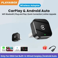 Adaptador inalámbrico Carplay Android Auto Plug and Play Bluetooth 2 en 1 conexión Dongle actualización OTA Universal para coches Carplay con cable