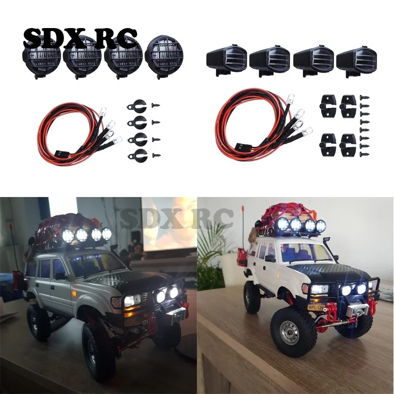 

RC SCX10 TRX-4 D90 4pcs/Set Led Spotlight Roof Light Lampshade For 1/10 Rc Crawler Car Axial Scx10