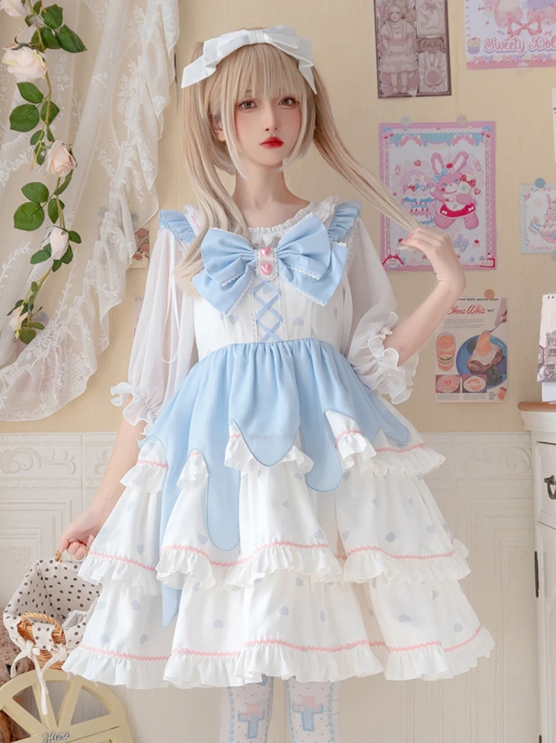 Lolita Dress Daily Cute Sweet Three-Section Suspender JSK Skirt