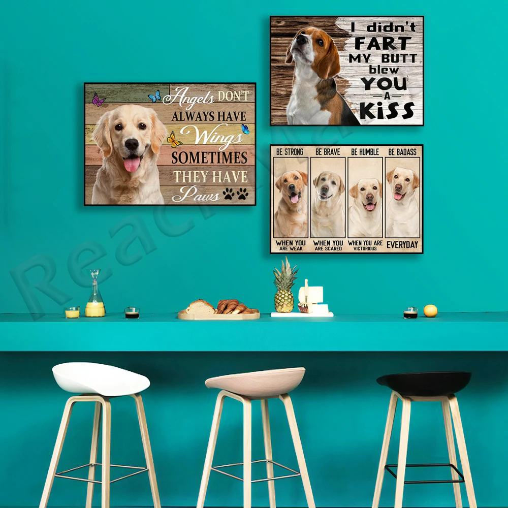 Angels don't always have wings, sometimes they have claws, Dogs Be Strong Be Brave Be Humble Be Badass Vintage Poster Dog Gifts