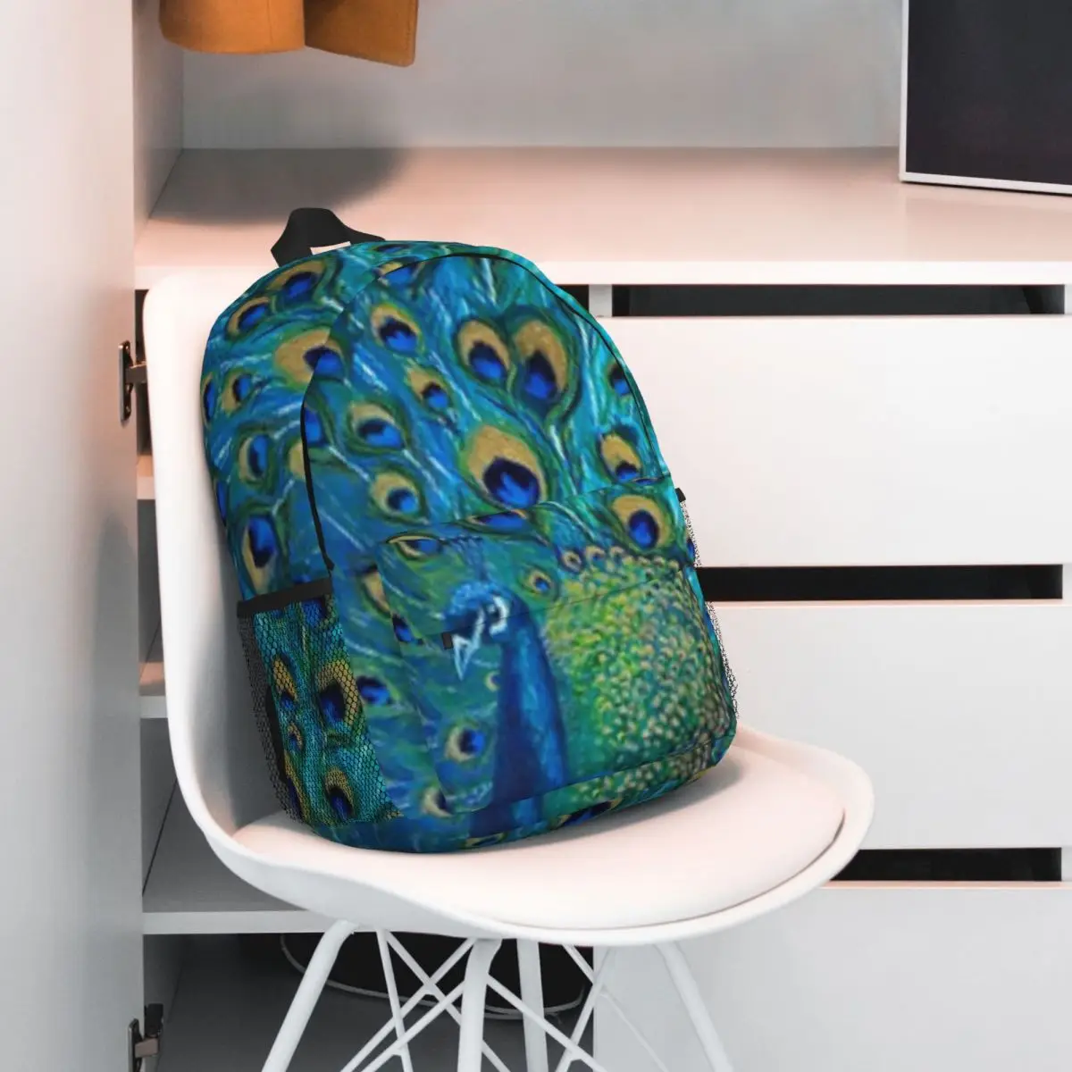 Peacock Full Glory 2 For Girls Boys Large Capacity Student Backpack Lightweight waterproof Backpack 15inch image 6