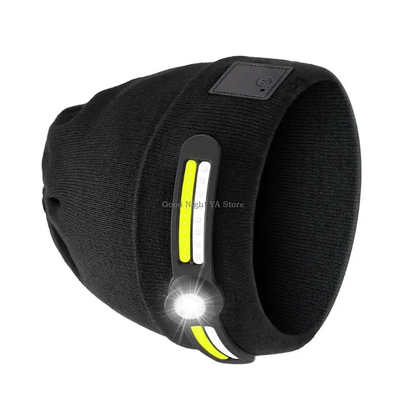  LED Light Rechargeable Knit Cap For Enhancing Visibility In Dark Conditions During Night Camping Christmas Gift for Men