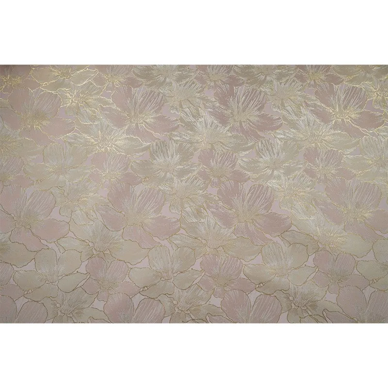 Gold Seide elegante Blume Mode reiner Wind Kleid Stoff leicht gekocht Damen Kulturbeutel dekorativ