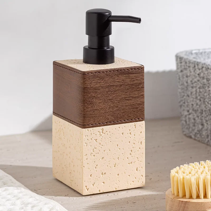 

Sandstone Soap Dispenser, Vintage Leather Decorative Hand Sanitizer Bottle, Bathroom Supplies, Shampoo Dispenser, Storage Box