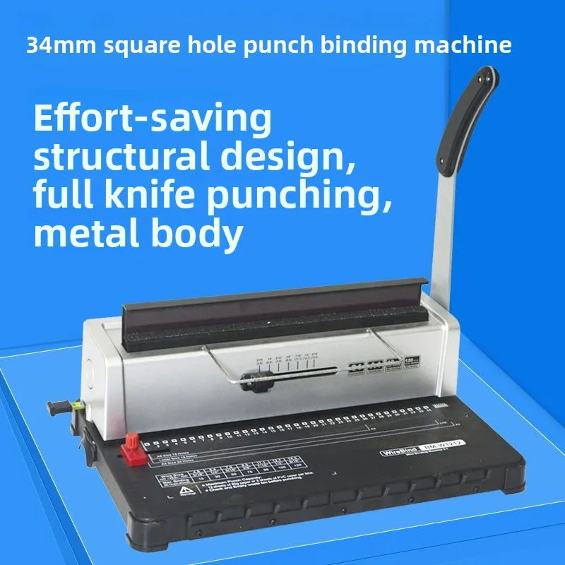 Punching Binding Machine 34 Hole Contract Tender Small Manual Desk Calendar Wall Calendar Square Hole Punching Machine