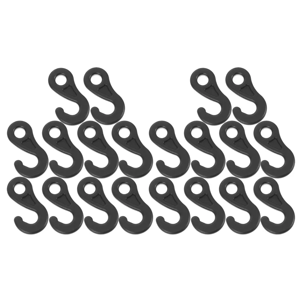 

100Pcs Canopy Windproof Tent Hooks Camping Plastic S-Shape Bungee Cord Elastic Rope End Buckle Outdoor Hook Bungee Cords Hooks