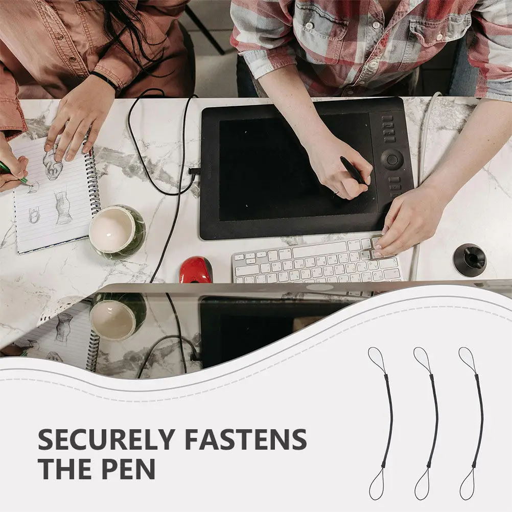 10Pcs Phone Lanyard Spring Rope Pen Leash Stylus Pen Tether Retractable Cord Anti Lost Rope for Handwriting Pens