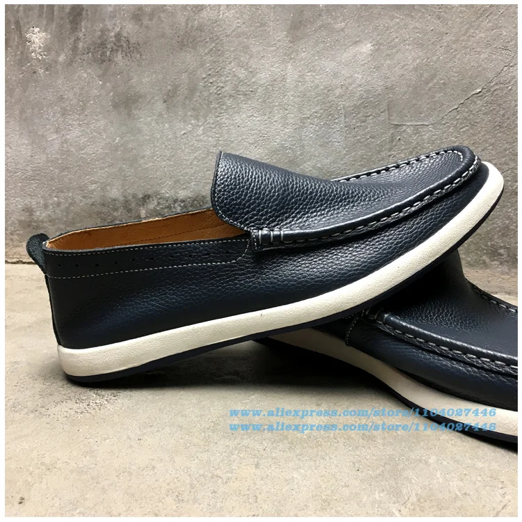 

Flats Loafers Soft Leather Men's Shoes Slip On Casual Shoes Solid Color Wear-Resistant Trendy Luxury Handmade Shoes Men's Shoes