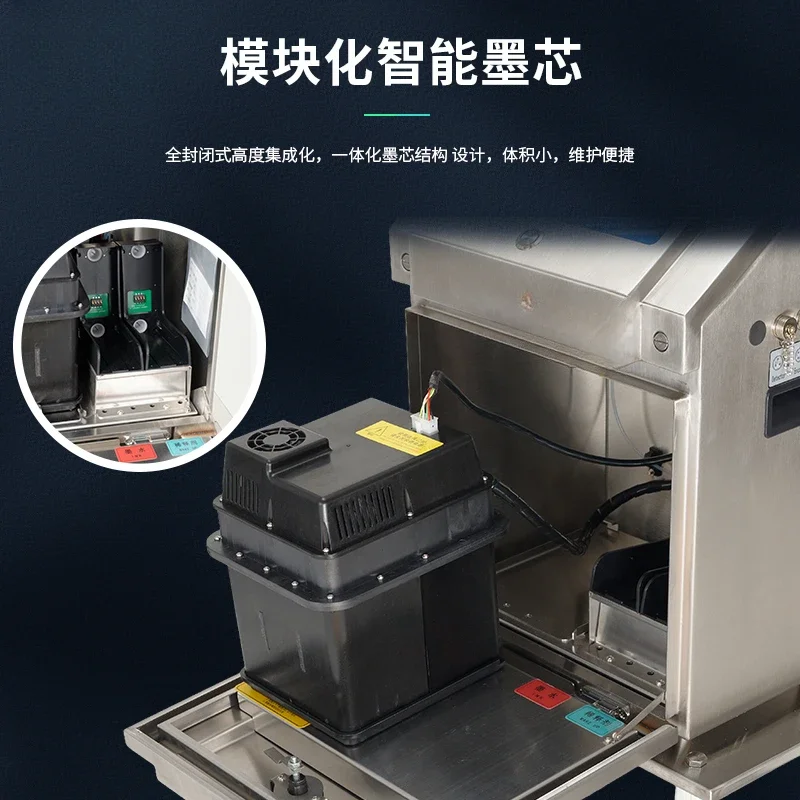 طابعة نافثة للحبر ذات طابع صغير لتاريخ الإنتاج ورمز الاستجابة السريعة - آلة ترميز خط التجميع الأوتوماتيكية للبيض والزجاجات والأغطية