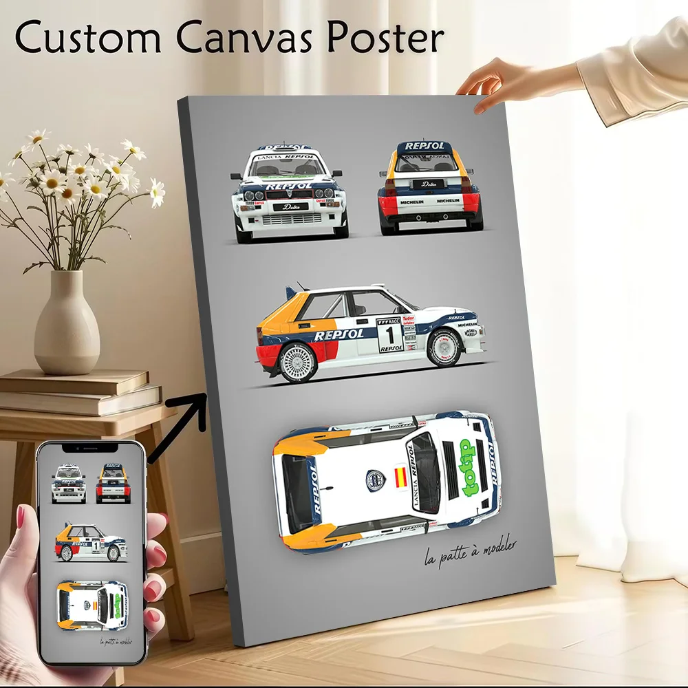 Sports Car Delta Repsol Canvas Poster Customizable Pictures Wall Art Canvas Painting for Room Decorating Interior Decoration