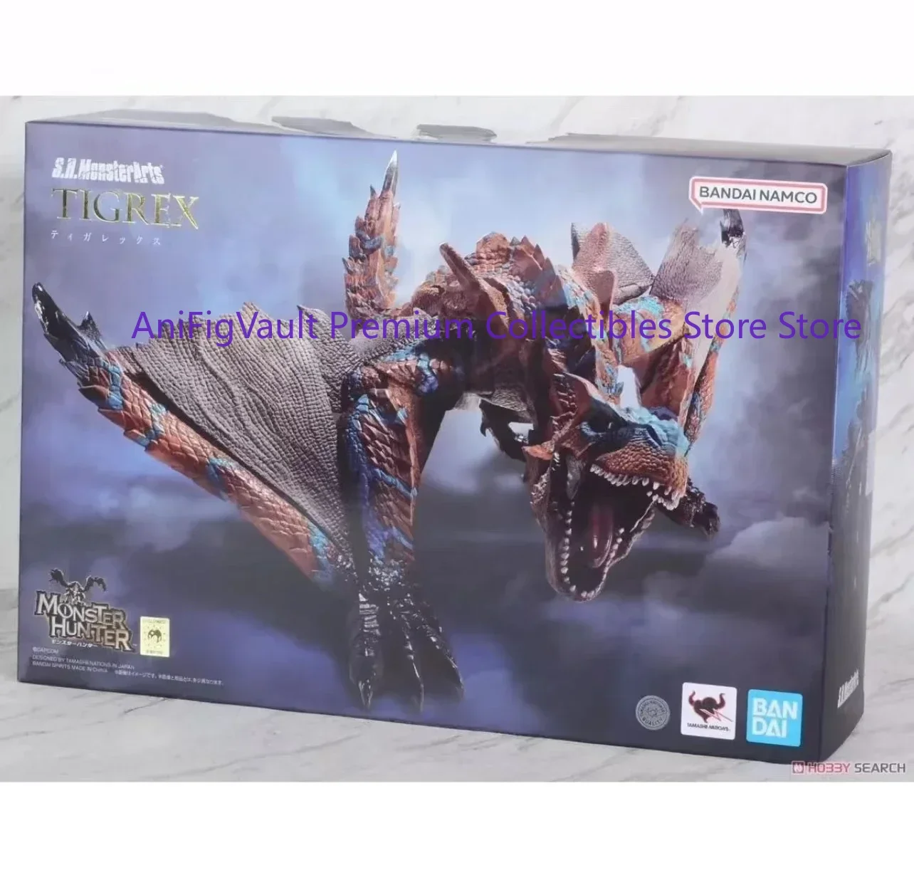 En stock, figurines d'action Bandai Genuino Shm Monster Hunter Mizutsune Nargacuga Ray Wolf, collection de modèles d'anime, jouets pour enfants