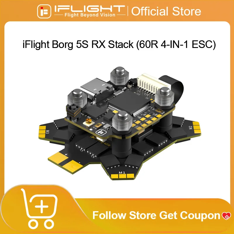 

iFlight Borg 5S RX Stack (60R ESC) Flight Controller Built-in ELRS 2.4GHz Receiver Support LIHV battery for Racing FPV Parts