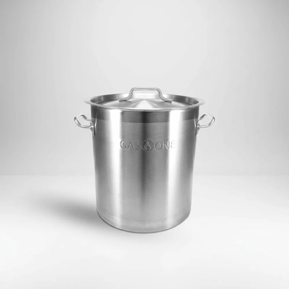 

20qt Stainless Steel Stockpot with Lid - Tri-Ply Bottom for Beer Brewing, Soup & Seafood Boil - Heavy-Duty Cooking Pot