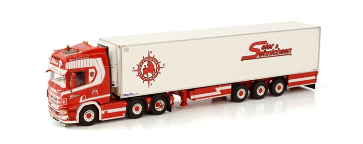 

Alloy Model Toy Gift WSI 1:50 Scale Sca-nia 6x2 Axle Tractor,Curtain Tarpaulin Transport Truck Vehicle Diecast Toy Model 01-3794