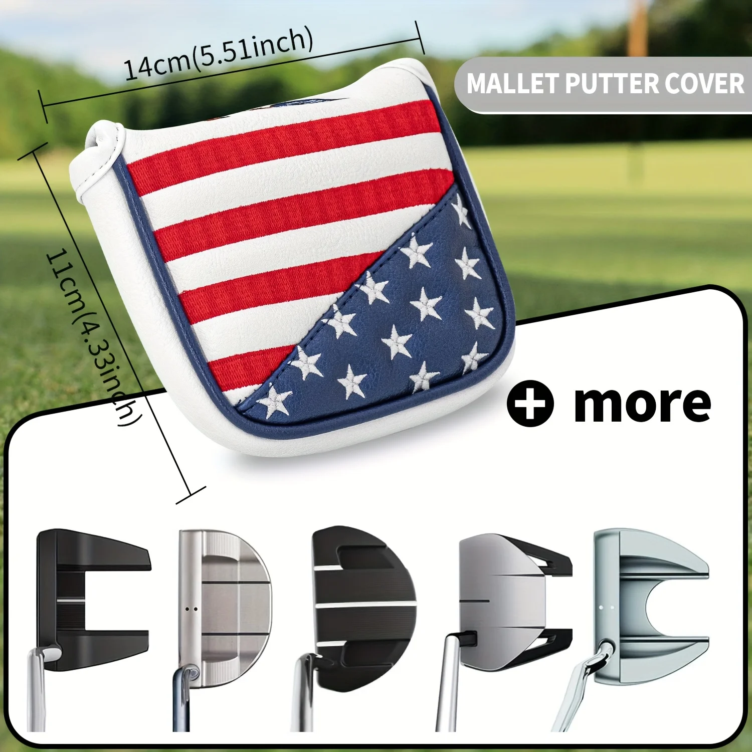 Club Head Cover, Golf Putter Club Cover, Golf Mallet Putter Cover - PU with Advanced Embroidery for Most Brands view 6