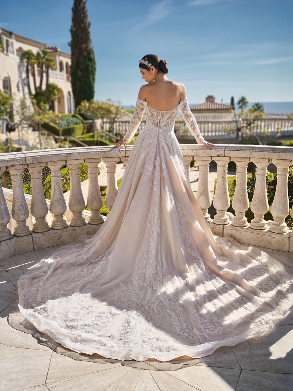 Vestido De novia sin tirantes con hombros descubiertos, vestido De novia con cuentas y lentejuelas brillantes, vestido De novia largo modesto De corte en A, bata personalizada De boda