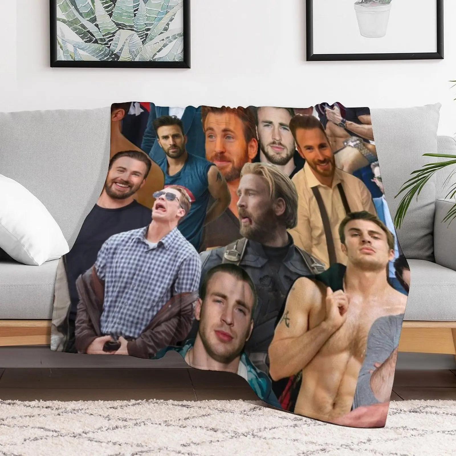 Chris Evans Collage Throw Blanket anime Shaggy Kid'S Blankets