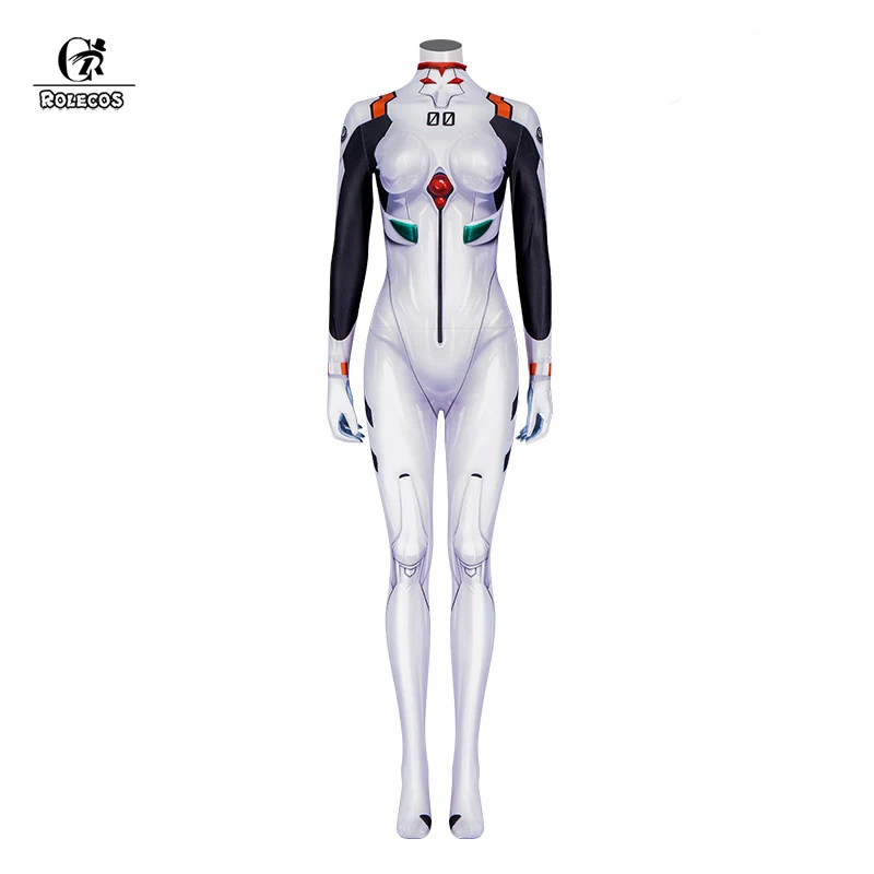 ROLECOS-Disfraz de EVA Ayanami Rei para mujer, mono Sexy de EVANGELION-020Fighting, trajes Zentai para fiesta de Halloween