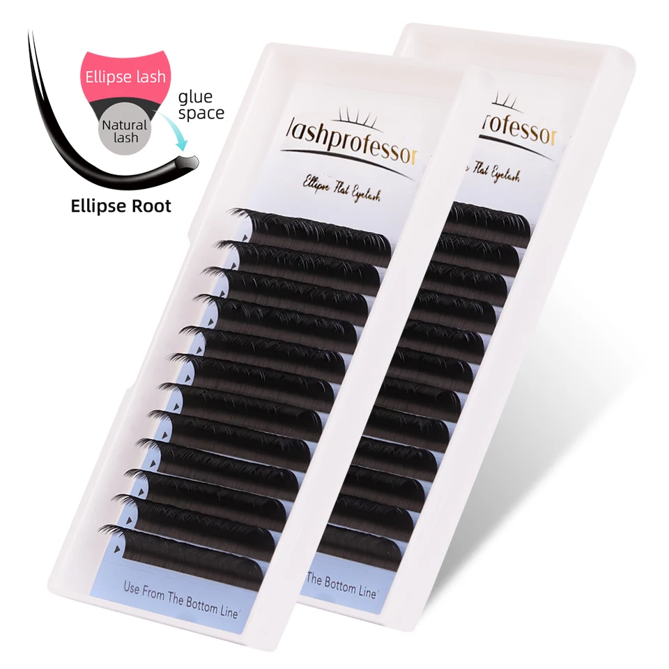 

Lashprofessor Flat Ellipse Eyelashes Extension 0.20 Split Tips Super Softer Eyelash Ellipse Flat Classic False Eyelash Supplies