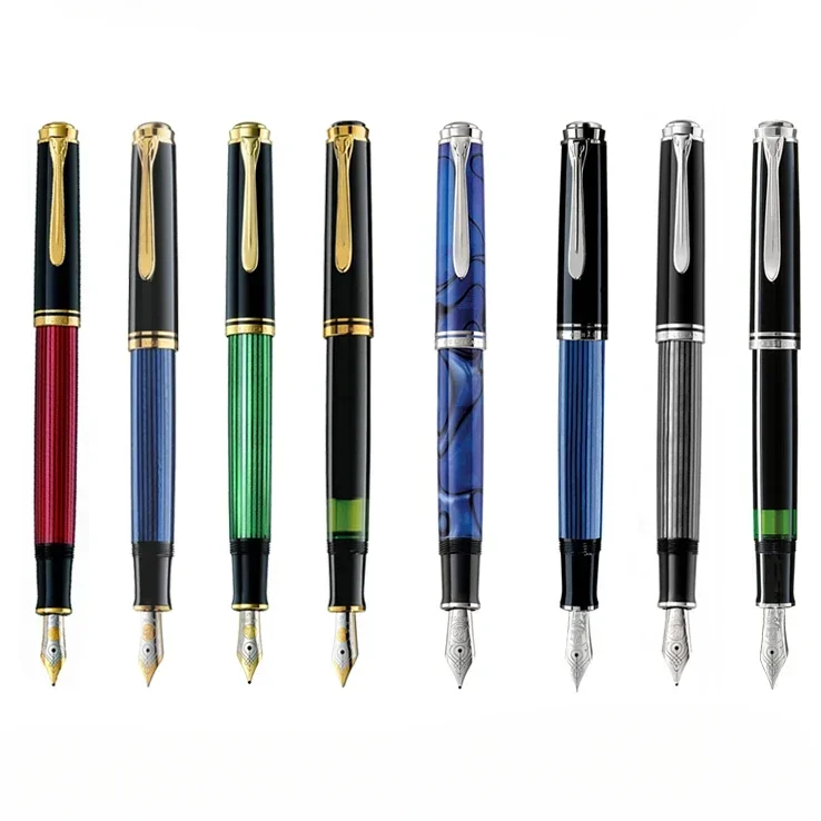 

New German Original Pelikan M800/M805 18K Gold Nib Piston Fountain Pen Black Green Strip Blue Strip Emperor Series Gift Business