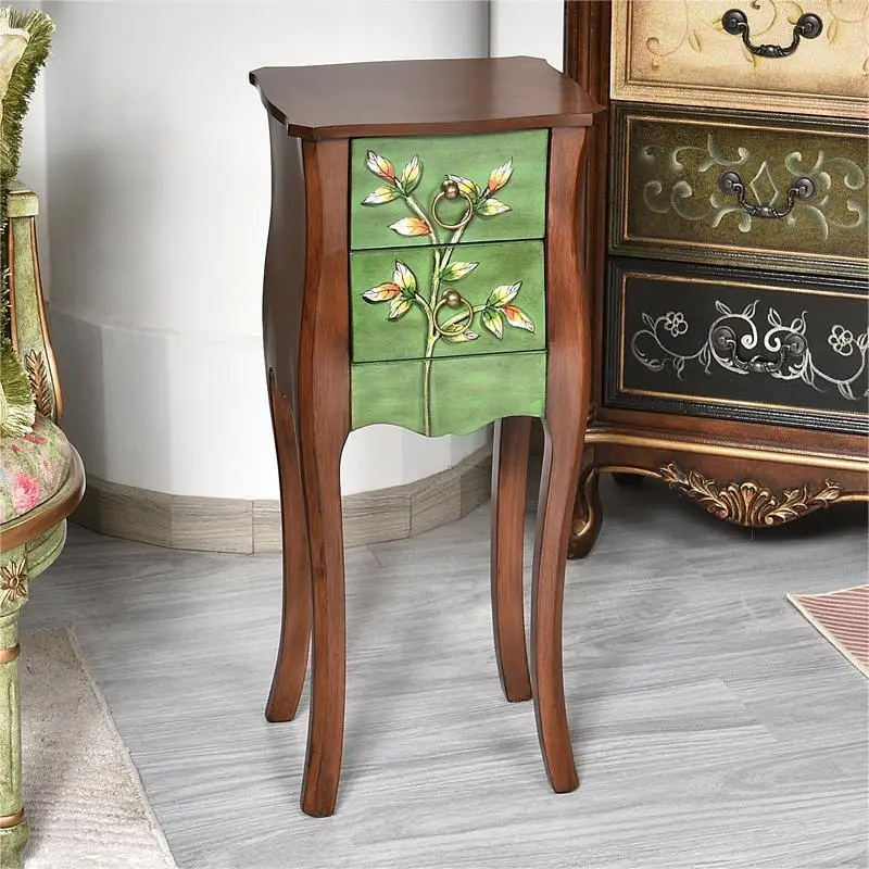 American country solid wood leisure corner, European painted living room side table, sofa sideboard, matching solid wood exquisi