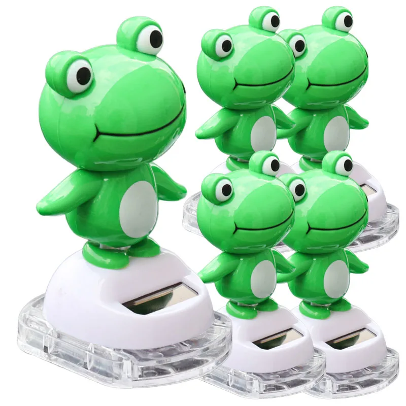 

Для декора приборной панели автомобиля, забавный подарок, детская игрушка на солнечной энергии, украшения в виде лягушки, батарея не требуется, автоматическое движущееся украшение