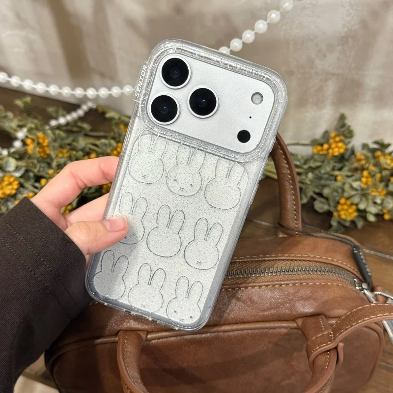 

Luxury Cute art line Miffy Sparkling phone Case For iPhone 13 14 15 16 17 Pro Max lovely cartoon Miffy Glitter Cover﻿﻿﻿﻿﻿﻿﻿﻿﻿﻿