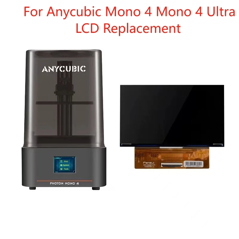New 7-inch 10K Original Monochrome display Screen for Anycubic Mono 4 Mono 4 Ultra LCD Screen 3D Printer Part Replacement