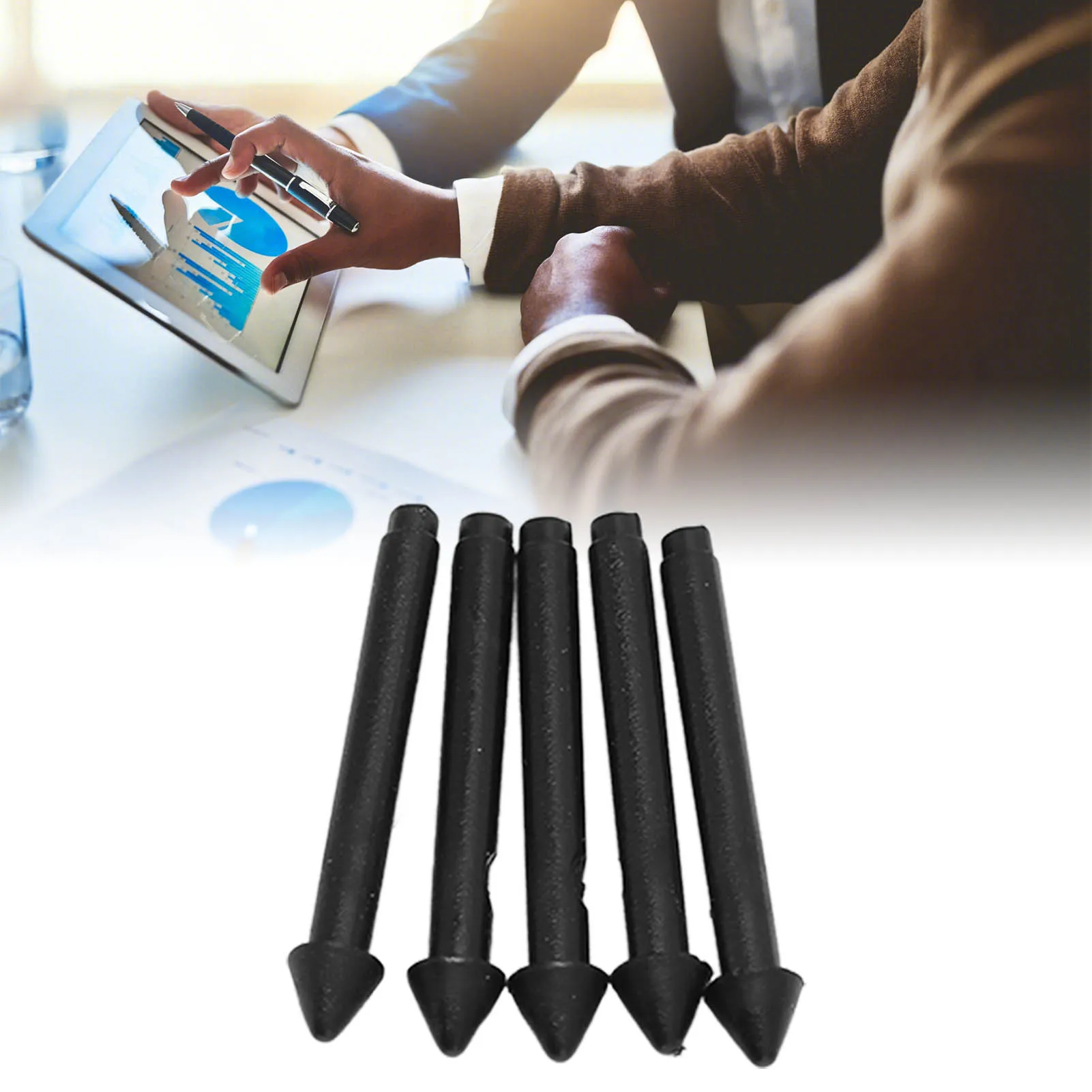 5Pcs Pro Tablet Stylus Pen Tips Black 2H Sensitive Accurate Fine Glossy Tip Tablet Replacement Tips for Pro 7 6 5 4 Book