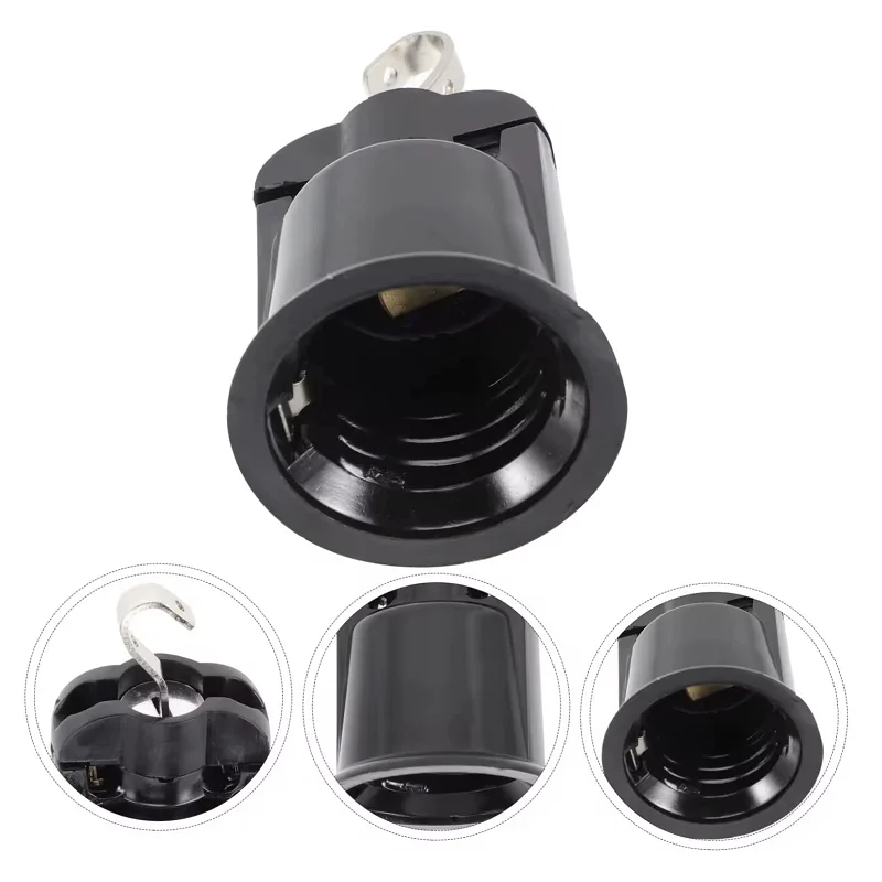 HoneyFly 5pcs E26 Lamp Socket Holder 250V 4A 660W Bakelite Suspended Ceiling Christmas Tree Light Bulb Base With Hook