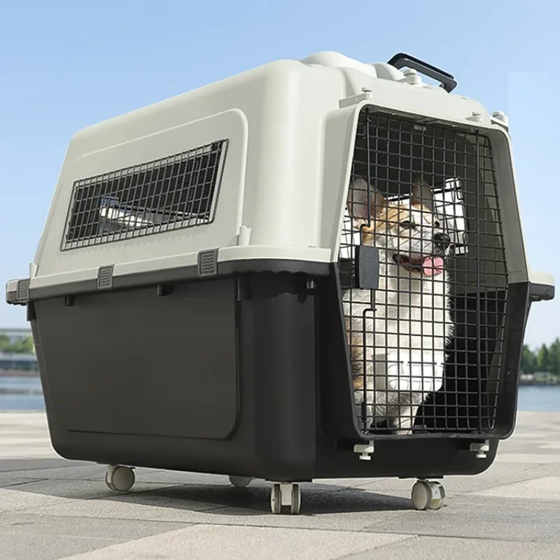 

Air China Dog Out Portable Stroller for Dogs,Air China Standard Consignment Boxes,Golden Hair Dog Transport,Pet Dog Carrier Box