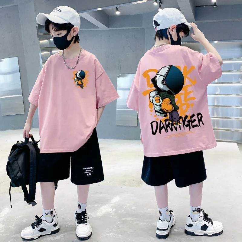Camiseta de algodón 100% de Nickelodeon para niños y bebés, primavera/verano, manga corta. La ropa del modelo es solo para referencia.