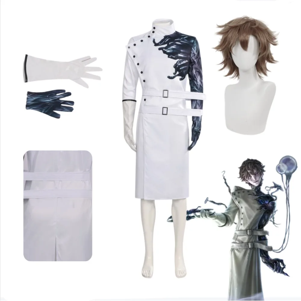 

Identity V New Hunter The Dentist Finsen Hunter Cosplay Full Set White Uniform Adult Men Game Halloween Stage Performance Outfit