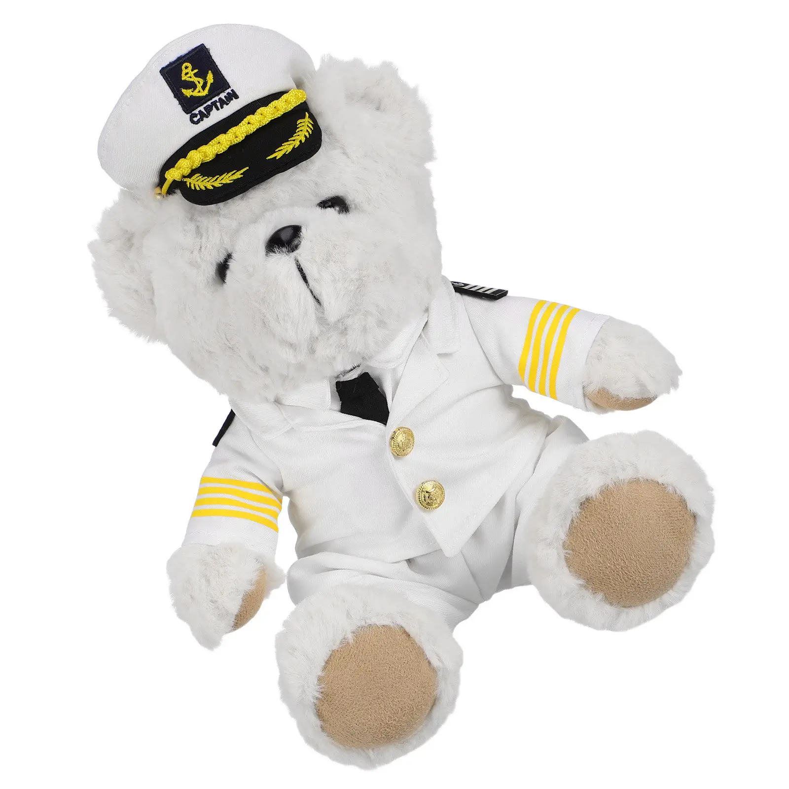 

Captain Bear Soft Stuffed Animal Cute Realistic Home Decorative Sleep Companion Creative Gift for Festive Party