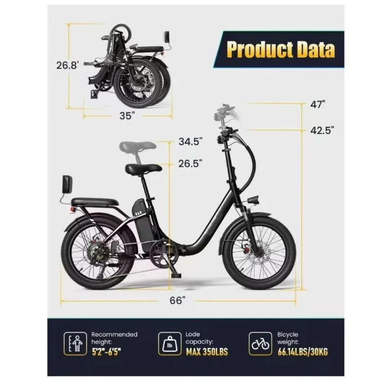 EB20-A04 Folding Women's Electric Bicycle 7 Speed High Speed 45 km/h 48V 15AH Lithium Battery